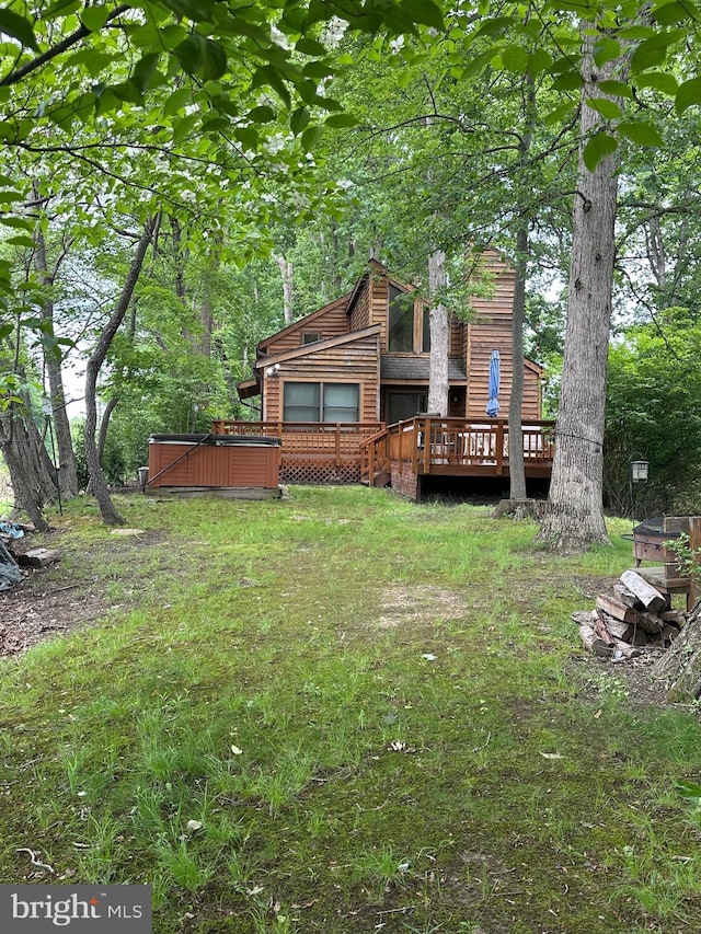 394 Park St SE, Vienna, VA 22180 - back of property featuring a deck and faux log siding