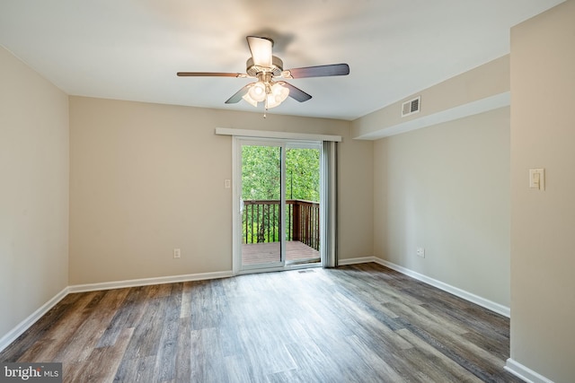 2806 Eagle Rd Unit 2806, West Chester, PA 19382 - spare room with wood finished floors, ceiling fan, and baseboards