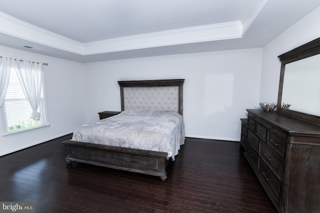 42344 Abney Wood Dr, Chantilly, VA 20152 - bedroom with a raised ceiling, crown molding, hardwood / wood-style flooring, and baseboards