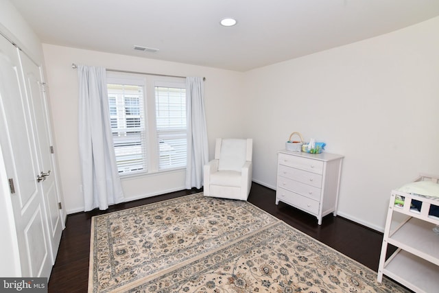 42344 Abney Wood Dr, Chantilly, VA 20152 - sitting room with dark wood-style flooring, recessed lighting, and baseboards