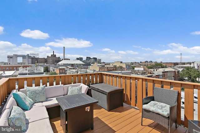 1201 Cooksie St, Baltimore, MD 21230 - deck with an outdoor hangout area and a city view