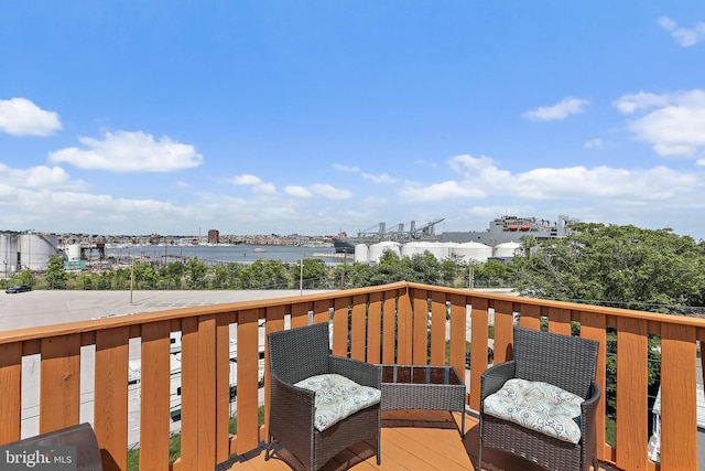 1201 Cooksie St, Baltimore, MD 21230 - wooden terrace with a water view