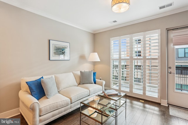 510 Diamondback Dr Unit 469, Gaithersburg, MD 20878 - living area featuring crown molding, baseboards, and wood finished floors