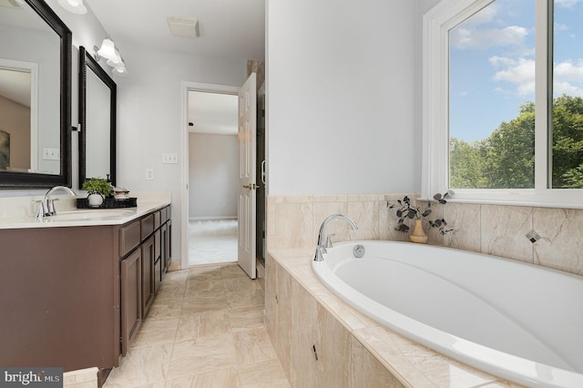 11 Basalt Dr, Fredericksburg, VA 22406 - full bath with double vanity, a bath, and marble finish flooring