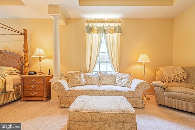 137 Keller Way, Mays Landing, NJ 08330 - bedroom with light carpet, ornate columns, and baseboards