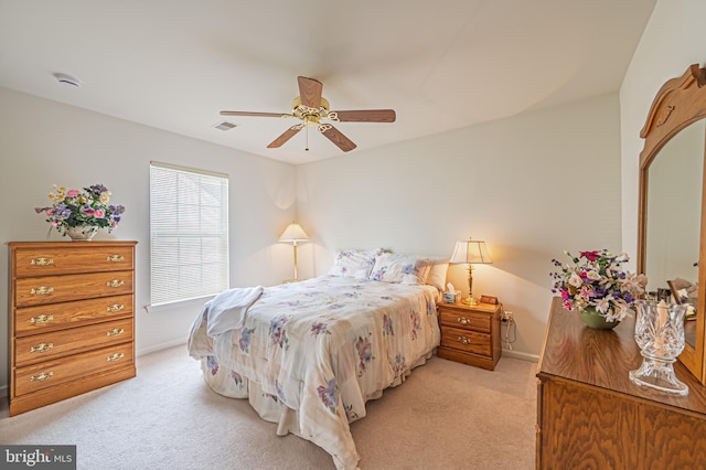 137 Keller Way, Mays Landing, NJ 08330 - bedroom featuring light colored carpet, baseboards, and ceiling fan