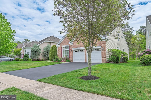 137 Keller Way, Mays Landing, NJ 08330 - obstructed view of property featuring driveway, a front lawn, and brick siding