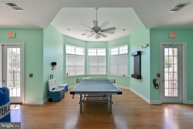 137 Keller Way, Mays Landing, NJ 08330 - rec room with wood finished floors, healthy amount of natural light, and ceiling fan