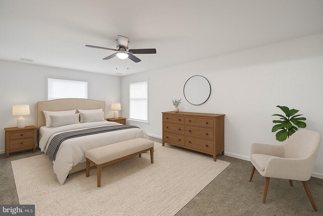 711 E Center St, Nesquehoning, PA 18240 - bedroom featuring light colored carpet, baseboards, and ceiling fan