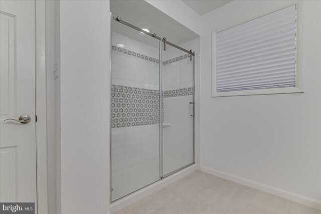 711 E Center St, Nesquehoning, PA 18240 - bathroom featuring a shower stall and baseboards