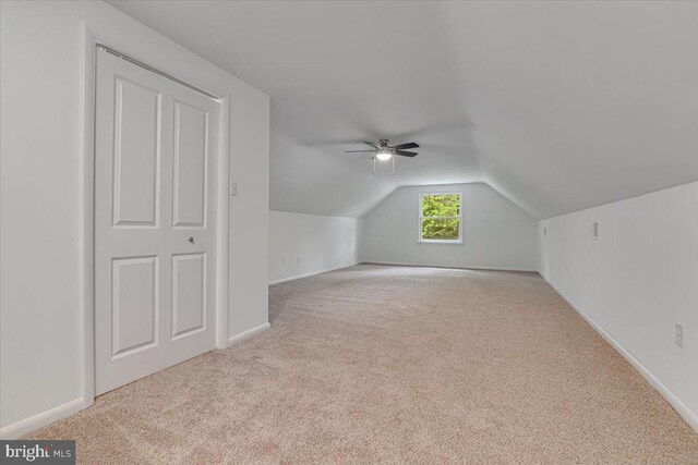 711 E Center St, Nesquehoning, PA 18240 - bonus room featuring carpet, vaulted ceiling, baseboards, and a ceiling fan
