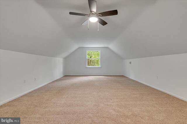711 E Center St, Nesquehoning, PA 18240 - bonus room with carpet floors, vaulted ceiling, baseboards, and ceiling fan
