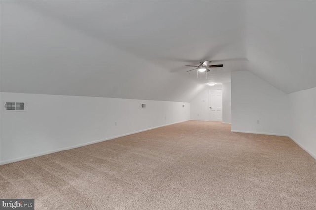 711 E Center St, Nesquehoning, PA 18240 - additional living space featuring carpet, lofted ceiling, ceiling fan, and baseboards