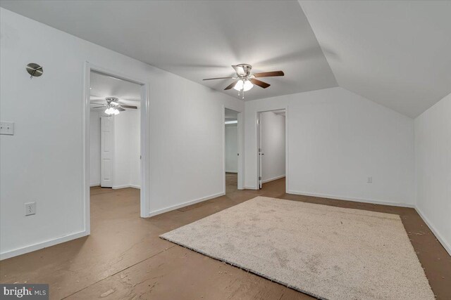 711 E Center St, Nesquehoning, PA 18240 - additional living space featuring a ceiling fan, vaulted ceiling, and baseboards
