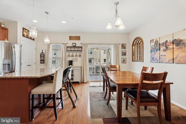 42 Mulberry Grn, Spring City, PA 19475 - dining area featuring light wood-style flooring, recessed lighting, and a chandelier