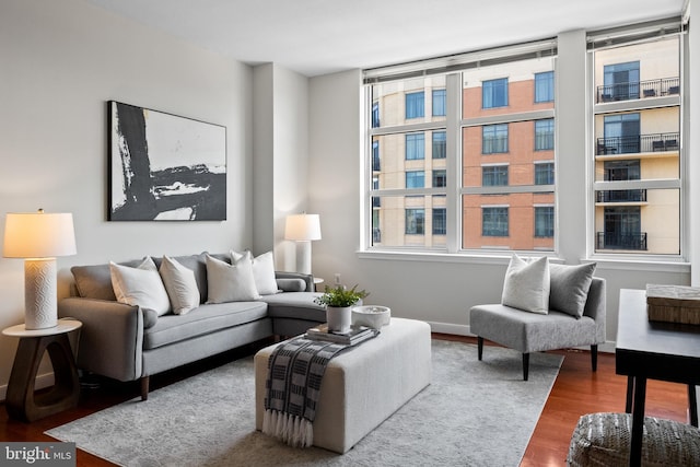 157 Fleet St Unit 1006, Oxon Hill, MD 20745 - living area with wood finished floors and baseboards