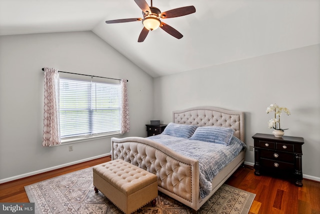 3195 Atlee Ridge Rd, New Windsor, MD 21776 - bedroom with vaulted ceiling, wood finished floors, ceiling fan, and baseboards