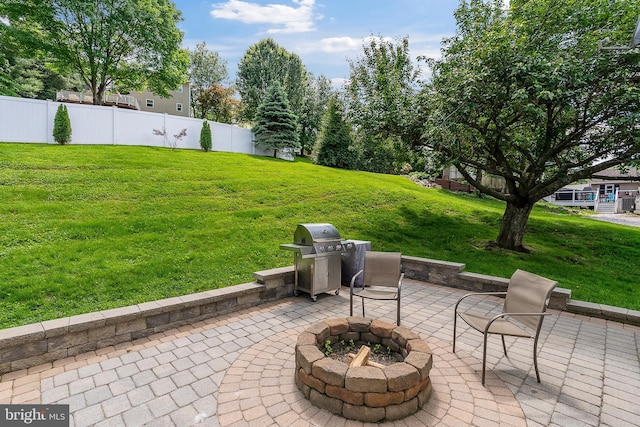 3195 Atlee Ridge Rd, New Windsor, MD 21776 - view of patio / terrace with a fire pit and area for grilling