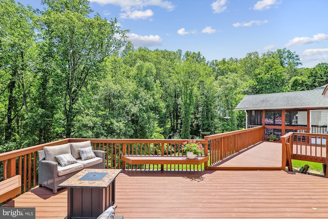 10127 Hillington Ct, Vienna, VA 22182 - wooden terrace featuring an outdoor hangout area
