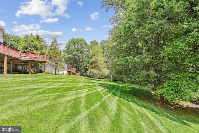 10127 Hillington Ct, Vienna, VA 22182 - view of green lawn featuring a wooden deck