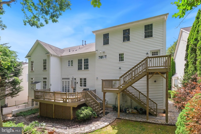 850 Still Creek Ln, Gaithersburg, MD 20878 - rear view of property featuring stairway and a wooden deck
