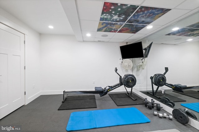 850 Still Creek Ln, Gaithersburg, MD 20878 - exercise area featuring baseboards and recessed lighting