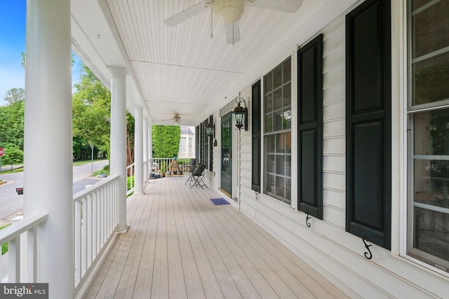 850 Still Creek Ln, Gaithersburg, MD 20878 - wooden porch with a ceiling fan