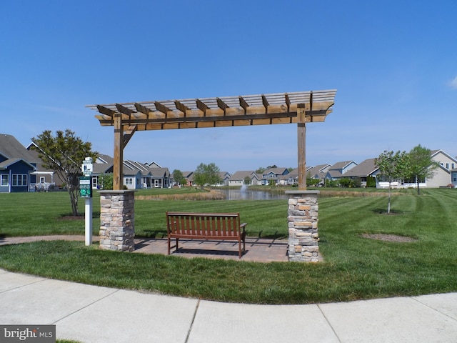 20172 Trap Pond Ct, Millville, DE 19967 - view of home's community featuring a pergola, a residential view, and a lawn