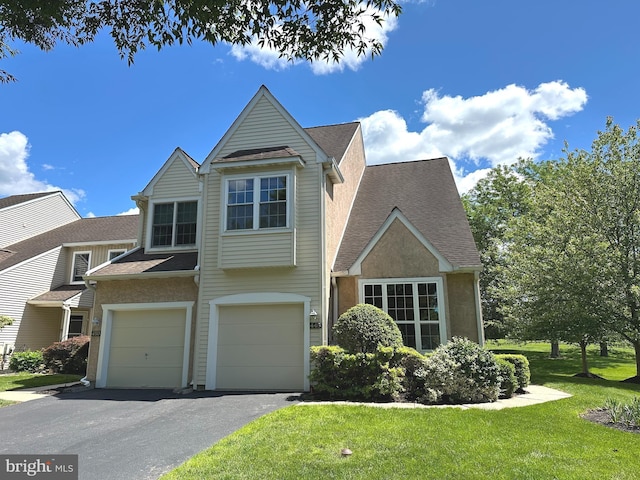 448 Country Club Dr, Lansdale, PA 19446 - view of front of home featuring a garage, driveway, a shingled roof, and a front lawn