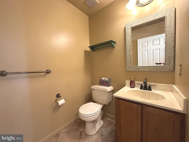 448 Country Club Dr, Lansdale, PA 19446 - half bathroom with toilet, vanity, baseboards, and tile patterned flooring