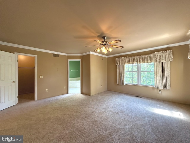 448 Country Club Dr, Lansdale, PA 19446 - empty room with light colored carpet, ceiling fan, ornamental molding, and baseboards