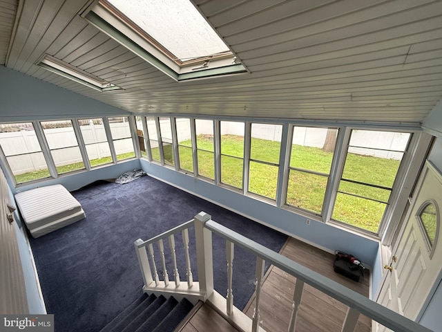 1236 Whittier Ave, Bensalem, PA 19020 - unfurnished sunroom with a skylight and lofted ceiling