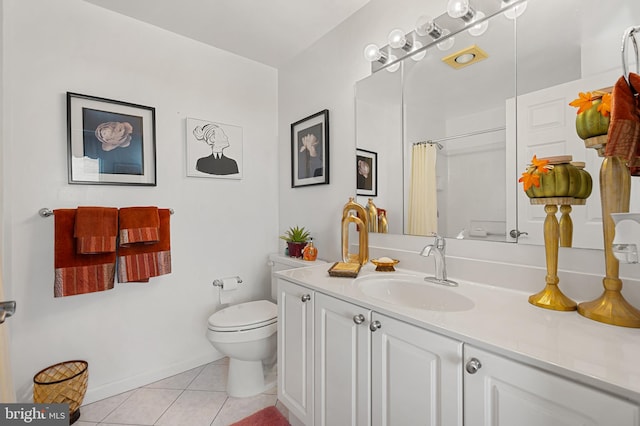 3100 N Leisure World Blvd Unit 716, Silver Spring, MD 20906 - full bath with toilet, vanity, tile patterned floors, a shower with shower curtain, and baseboards