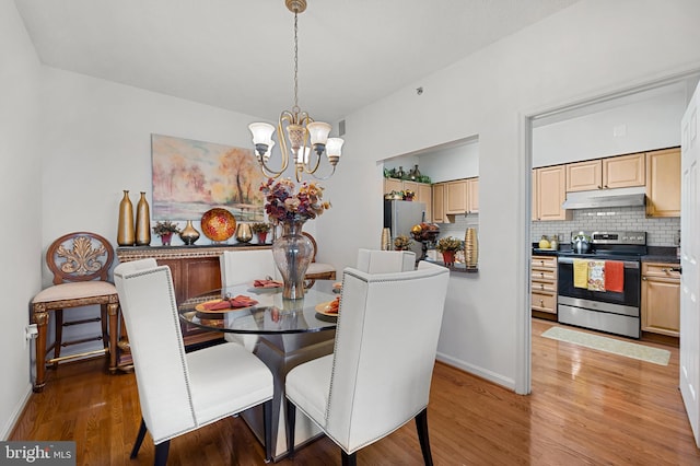 3100 N Leisure World Blvd Unit 716, Silver Spring, MD 20906 - dining space featuring light wood-style floors, a chandelier, and baseboards