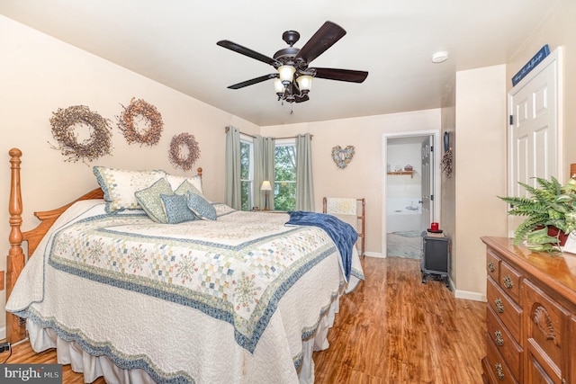 412 Hemlock Dr, New Cumberland, PA 17070 - bedroom featuring light wood finished floors, baseboards, and a ceiling fan