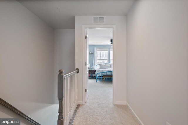 9629 Glassy Creek Way, Upper Marlboro, MD 20772 - hall with light colored carpet, an upstairs landing, and baseboards