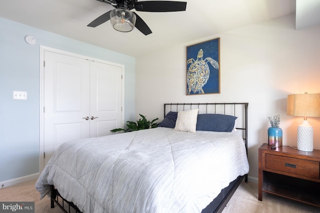9629 Glassy Creek Way, Upper Marlboro, MD 20772 - bedroom featuring carpet flooring, a closet, baseboards, and ceiling fan