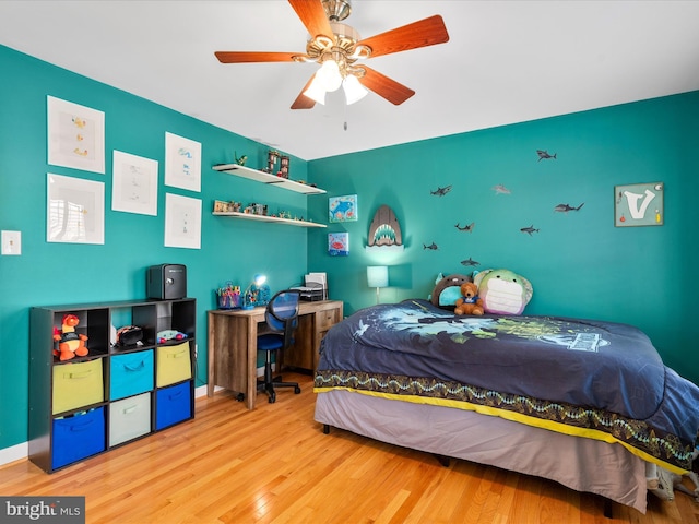7100 Ewing Ct, Middletown, MD 21769 - bedroom featuring wood finished floors and ceiling fan