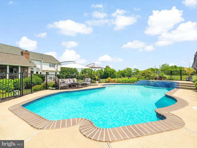 7100 Ewing Ct, Middletown, MD 21769 - view of pool featuring a patio area and an outdoor hangout area