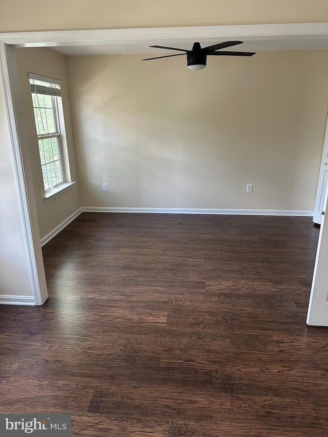 14208 Creekbranch Way, Gainesville, VA 20155 - unfurnished room featuring ceiling fan, baseboards, and dark wood finished floors