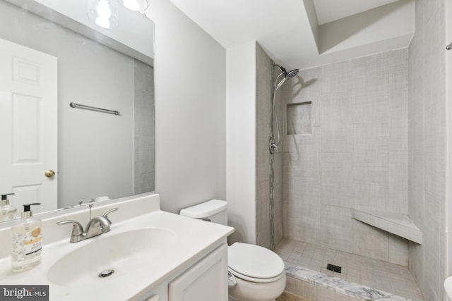 14208 Creekbranch Way, Gainesville, VA 20155 - bathroom featuring toilet, vanity, and tiled shower