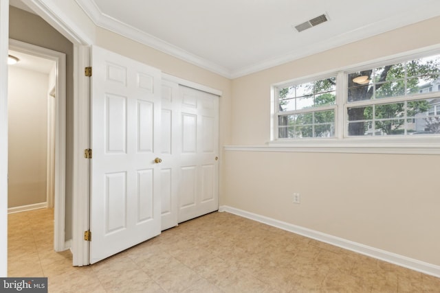 14208 Creekbranch Way, Gainesville, VA 20155 - unfurnished bedroom with baseboards, a closet, and ornamental molding