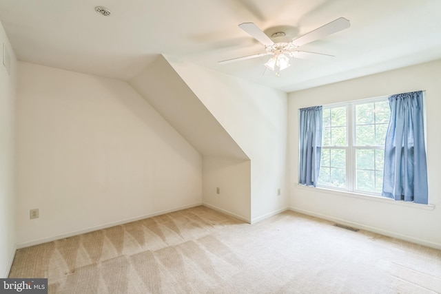 22 Regents Ct, Bensalem, PA 19020 - bonus room featuring carpet floors, ceiling fan, baseboards, and vaulted ceiling