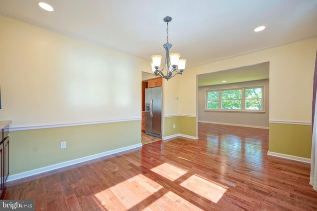 30 Lancelot Ln, Mount Laurel, NJ 08054 - unfurnished room featuring a chandelier, wood finished floors, baseboards, and recessed lighting