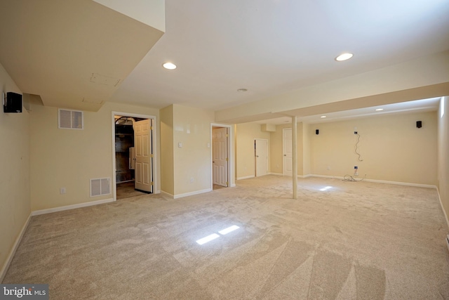 30 Lancelot Ln, Mount Laurel, NJ 08054 - finished below grade area with recessed lighting, light colored carpet, and baseboards