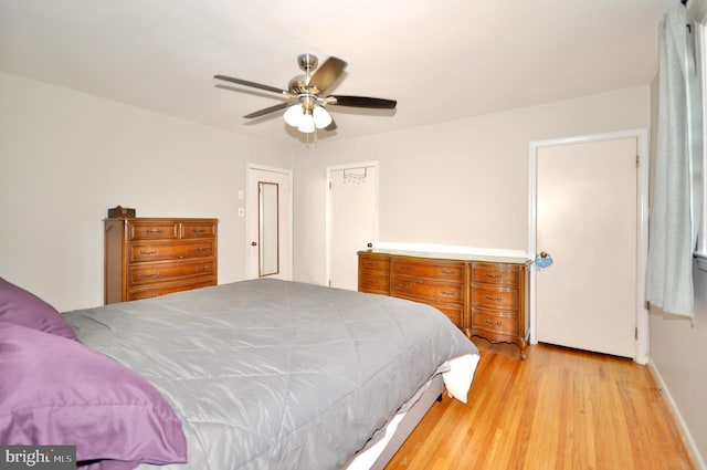 812 Jenkintown Rd, Elkins Park, PA 19027 - bedroom featuring light wood-style flooring, baseboards, and ceiling fan