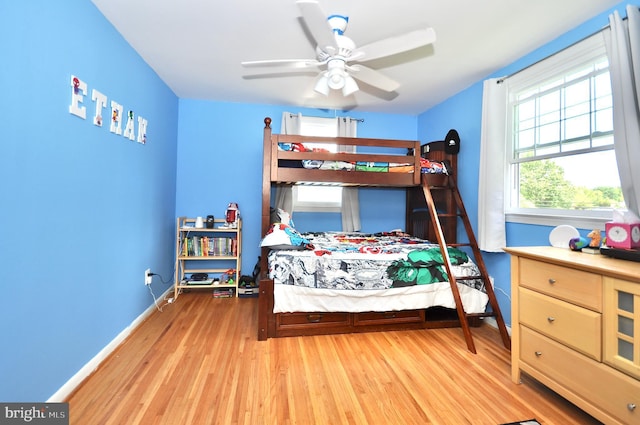 812 Jenkintown Rd, Elkins Park, PA 19027 - bedroom with wood finished floors, baseboards, and a ceiling fan
