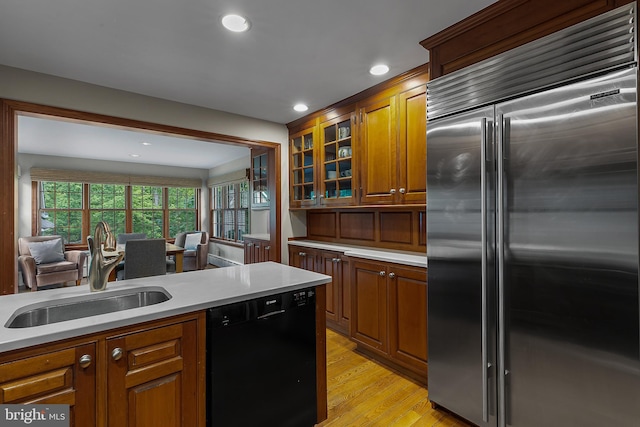 410 Heatherwood Ln, Devon, PA 19333 - kitchen featuring stainless steel built in fridge, dishwasher, a sink, light countertops, and recessed lighting