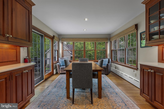 410 Heatherwood Ln, Devon, PA 19333 - sunroom / solarium featuring baseboard heating, recessed lighting, and wood finished floors
