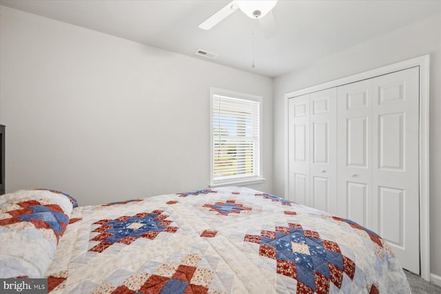 36032 Double Bridges Rd, Frankford, DE 19945 - bedroom with ceiling fan, a closet, and carpet